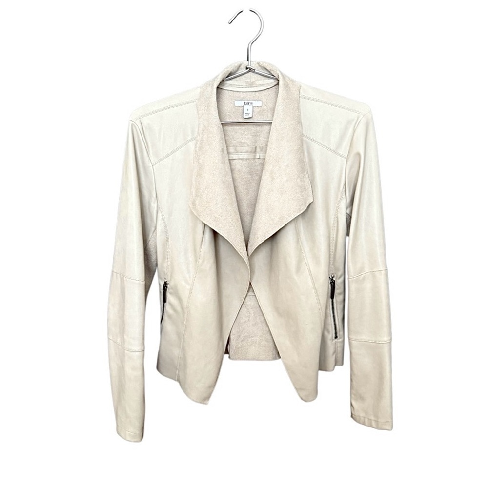 Bar III | Blush Faux Leather & Suede Moto Blazer Jacket | Women’s Size Small